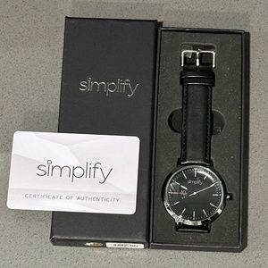 Simplify "The 6500 Quartz Dial" Black Leather Watch